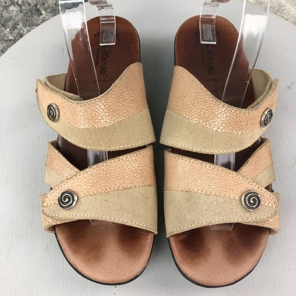 FLEXUS by Spring Step Women's 41 (US 9.5-10) Quasida Beige Suede Leather Sandals - Picture 6 of 15